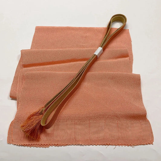 7698# Japanese Kimono Accessory Vintage Obiage and Obijime 2-piece Set Silk