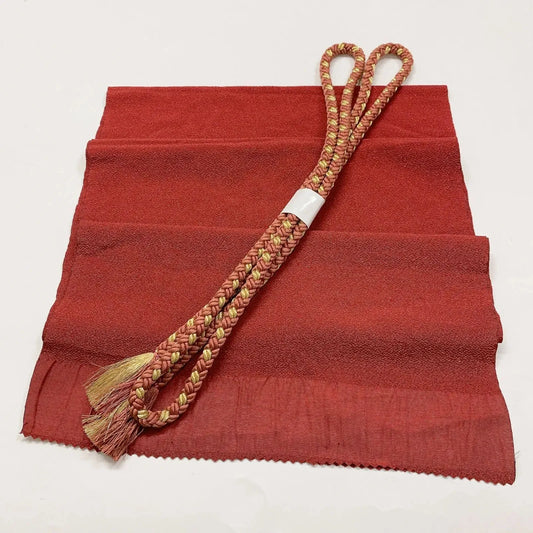 7700# Japanese Kimono Accessory Vintage Obiage and Obijime 2-piece Set Silk