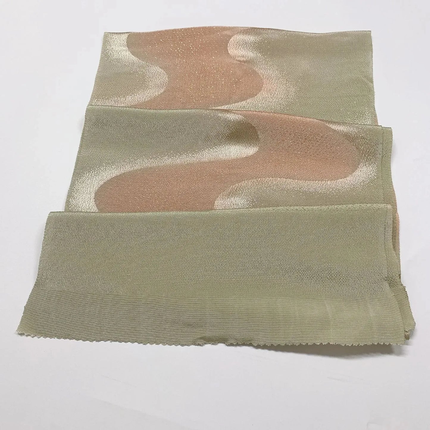 7708# Japanese Kimono Accessory Vintage Obiage and Obijime 2-piece Set Silk