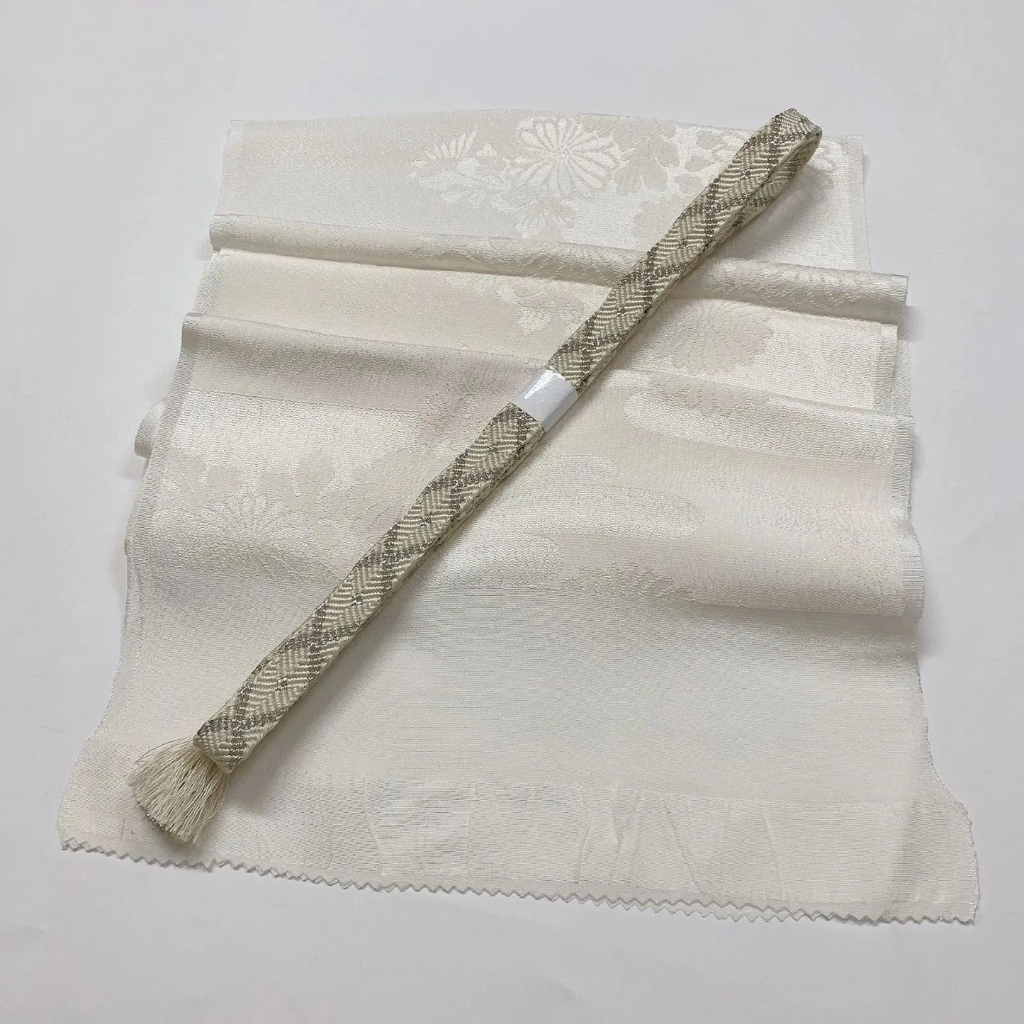 7710# Japanese Kimono Accessory Vintage Obiage and Obijime 2-piece Set Silk