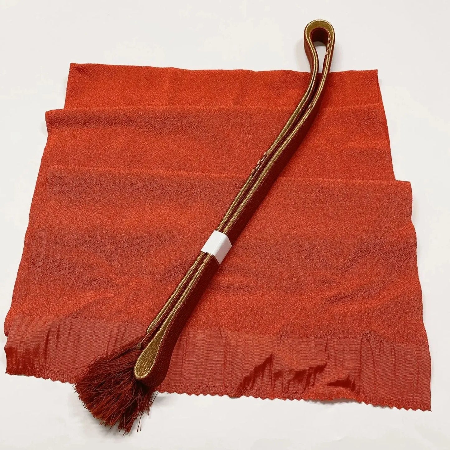 7706# Japanese Kimono Accessory Vintage Obiage and Obijime 2-piece Set Silk