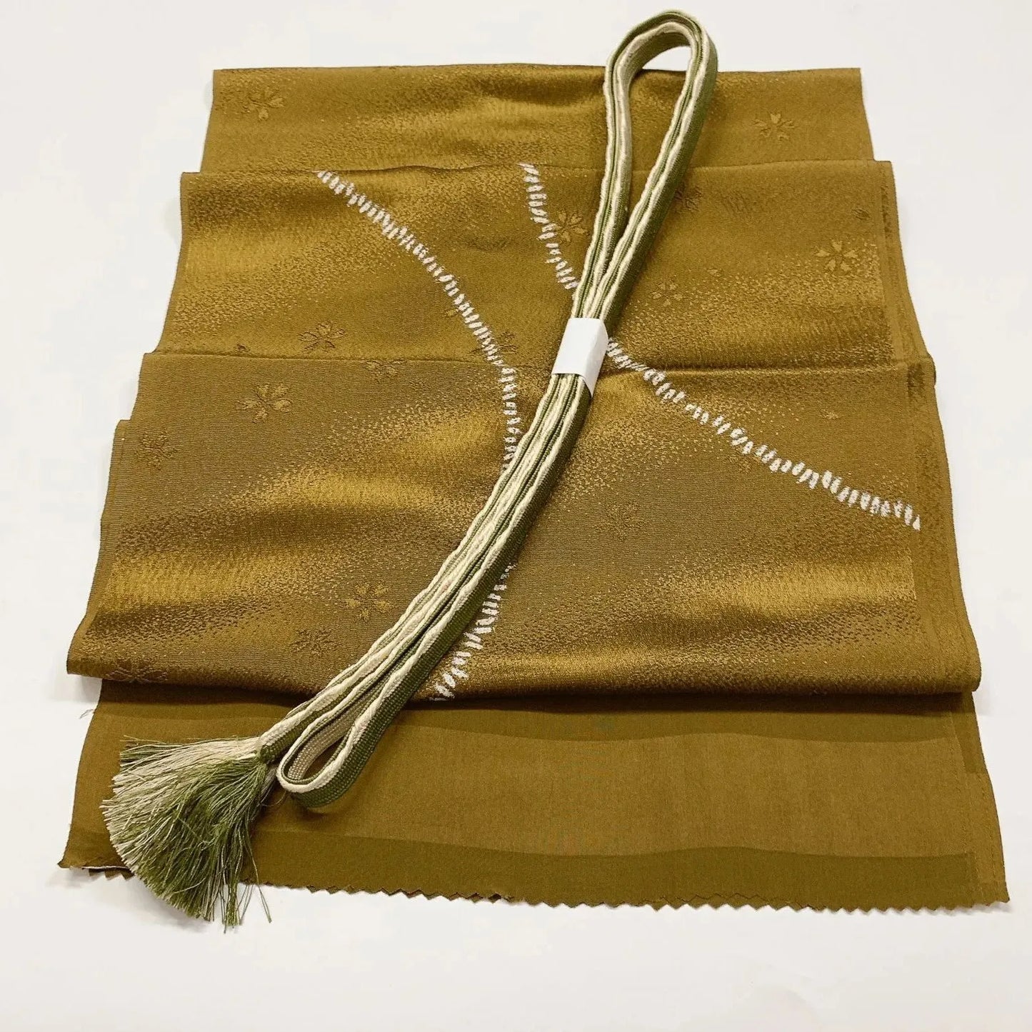 7713# Japanese Kimono Accessory Vintage Obiage and Obijime 2-piece Set Silk