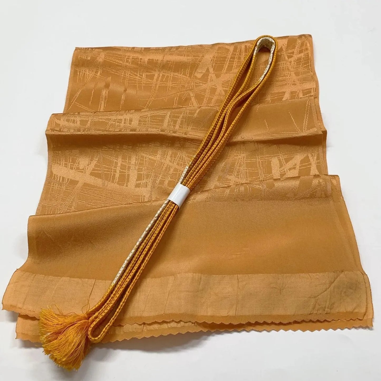 7724# Japanese Kimono Accessory Vintage Obiage and Obijime 2-piece Set Silk