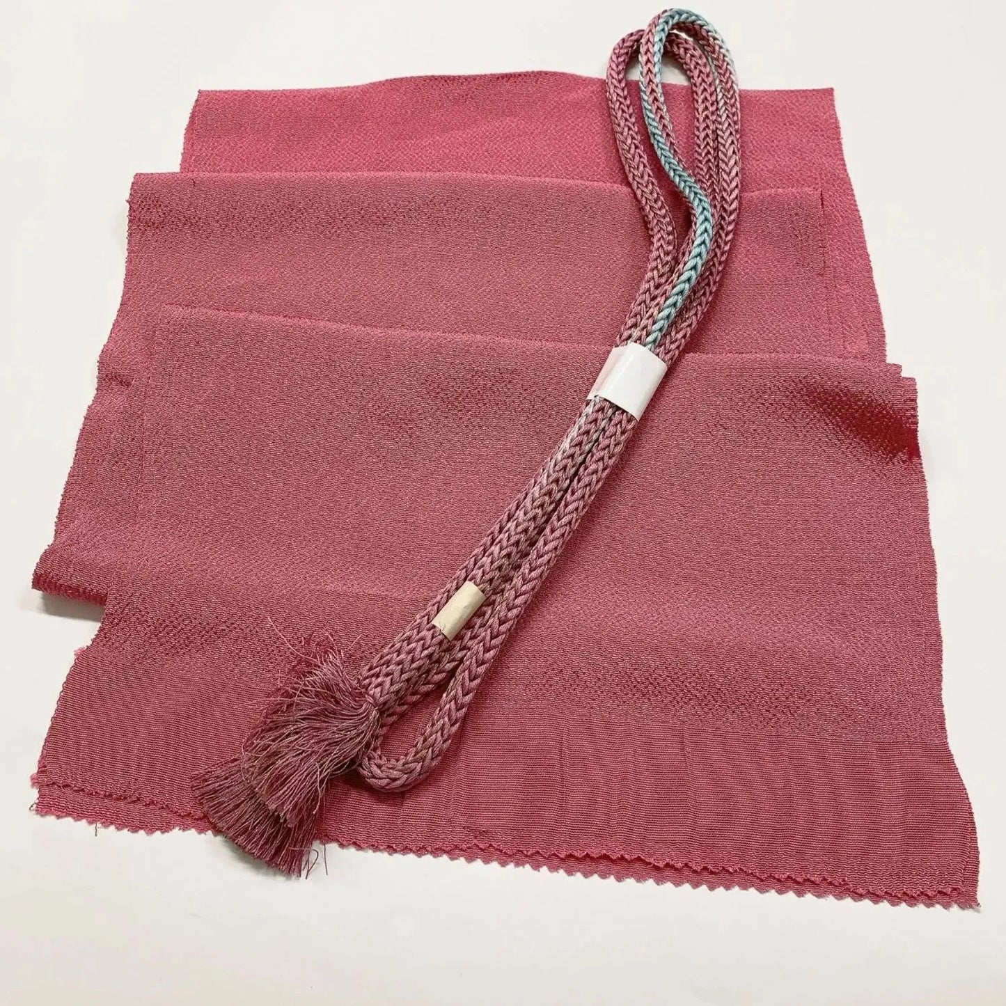 7731# Japanese Kimono Accessory Vintage Obiage and Obijime 2-piece Set Silk
