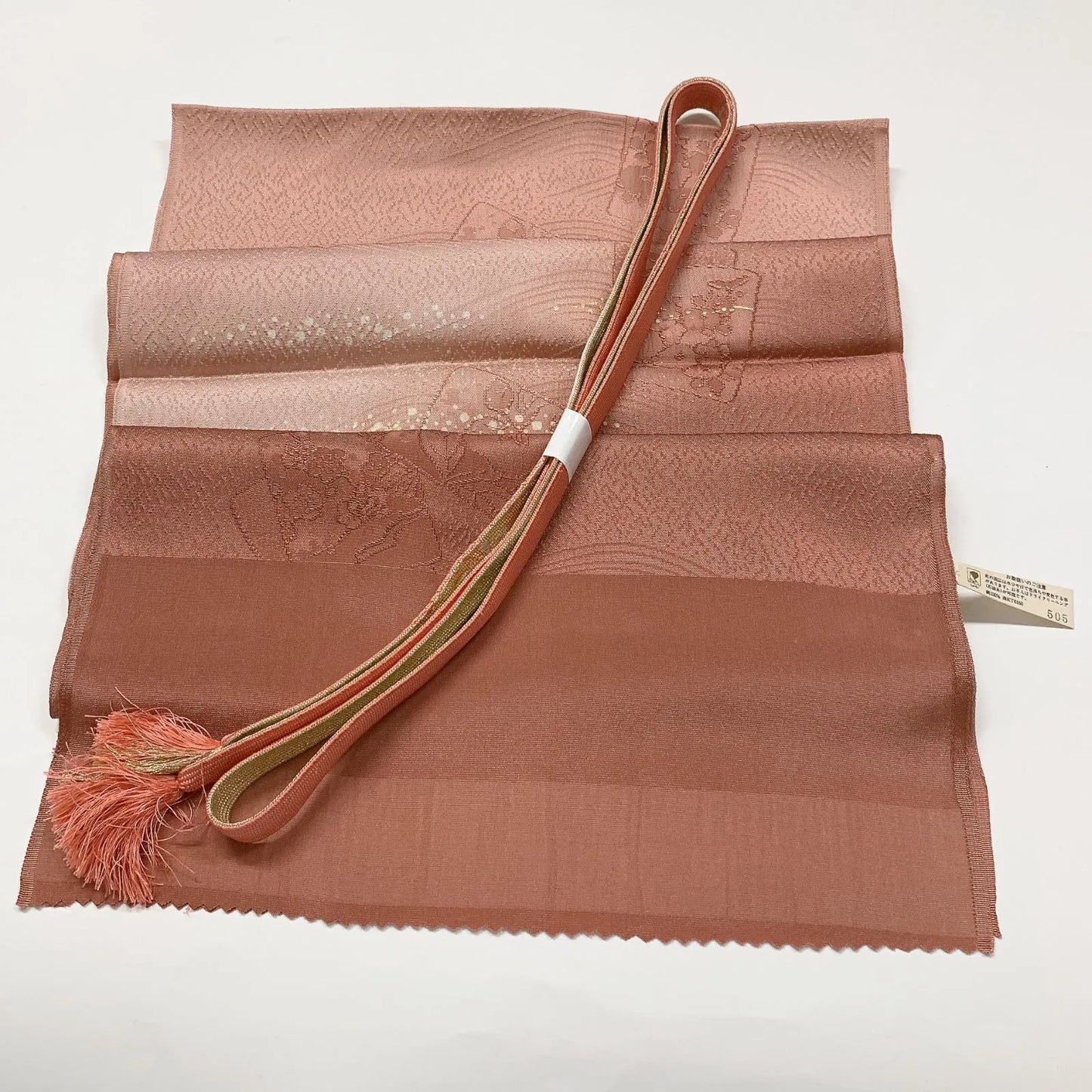 7736# Japanese Kimono Accessory Vintage Obiage and Obijime 2-piece Set Silk