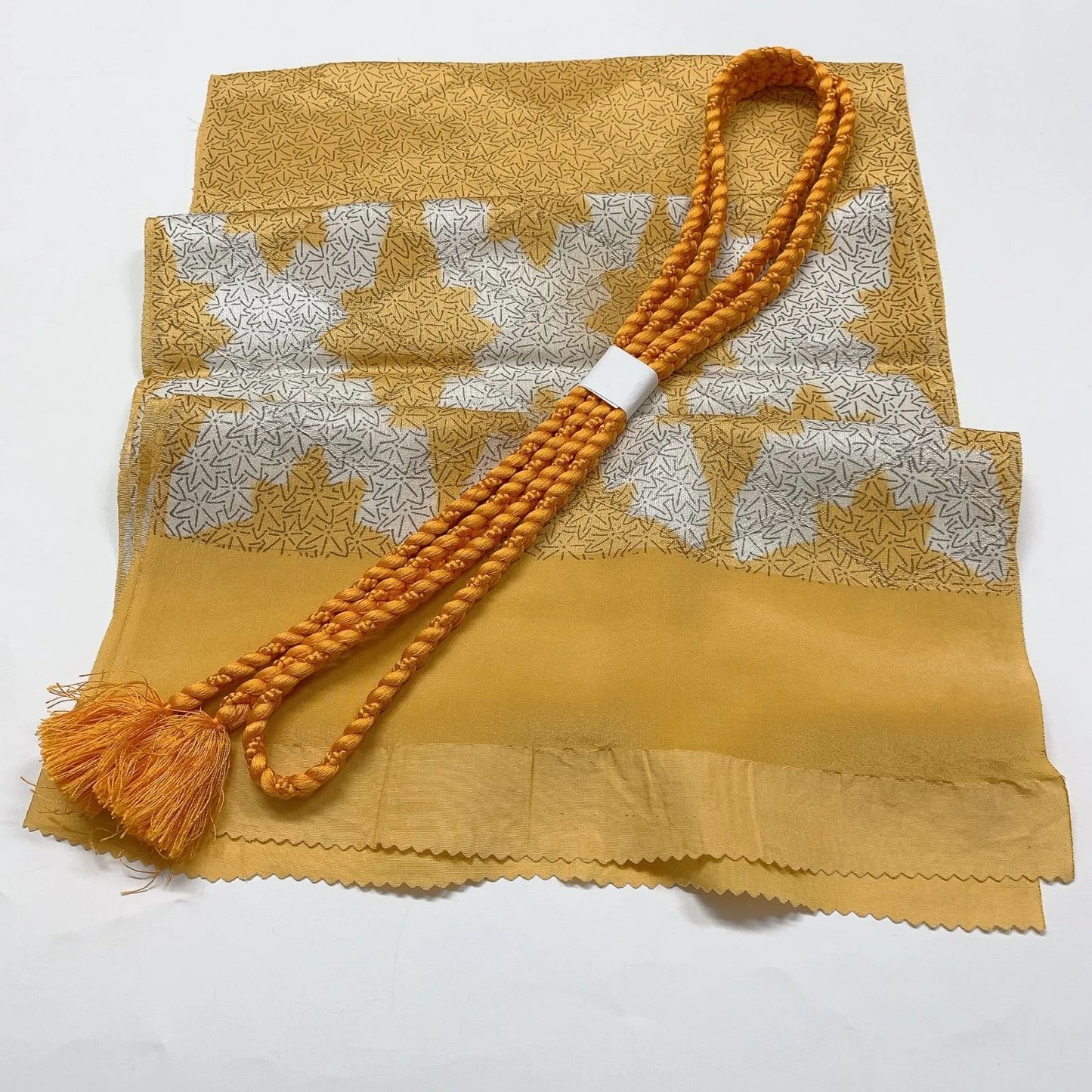 7737# Japanese Kimono Accessory Vintage Obiage and Obijime 2-piece Set Silk