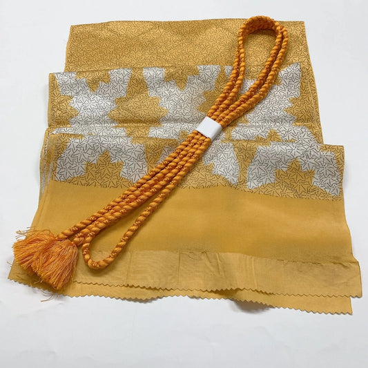 7737# Japanese Kimono Accessory Vintage Obiage and Obijime 2-piece Set Silk