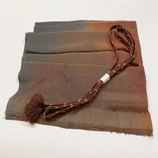 7738# Japanese Kimono Accessory Vintage Obiage and Obijime 2-piece Set Silk