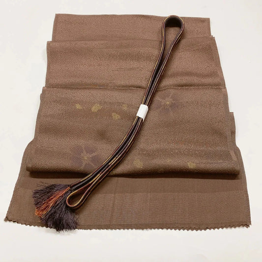 7725# Japanese Kimono Accessory Vintage Obiage and Obijime 2-piece Set Silk