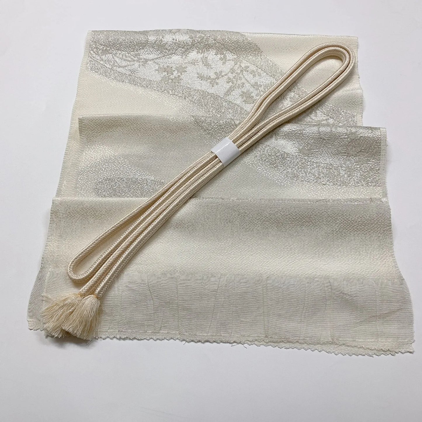 7773# Japanese Kimono Accessory Vintage Obiage and Obijime 2-piece Set Silk
