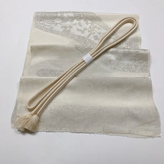 7773# Japanese Kimono Accessory Vintage Obiage and Obijime 2-piece Set Silk