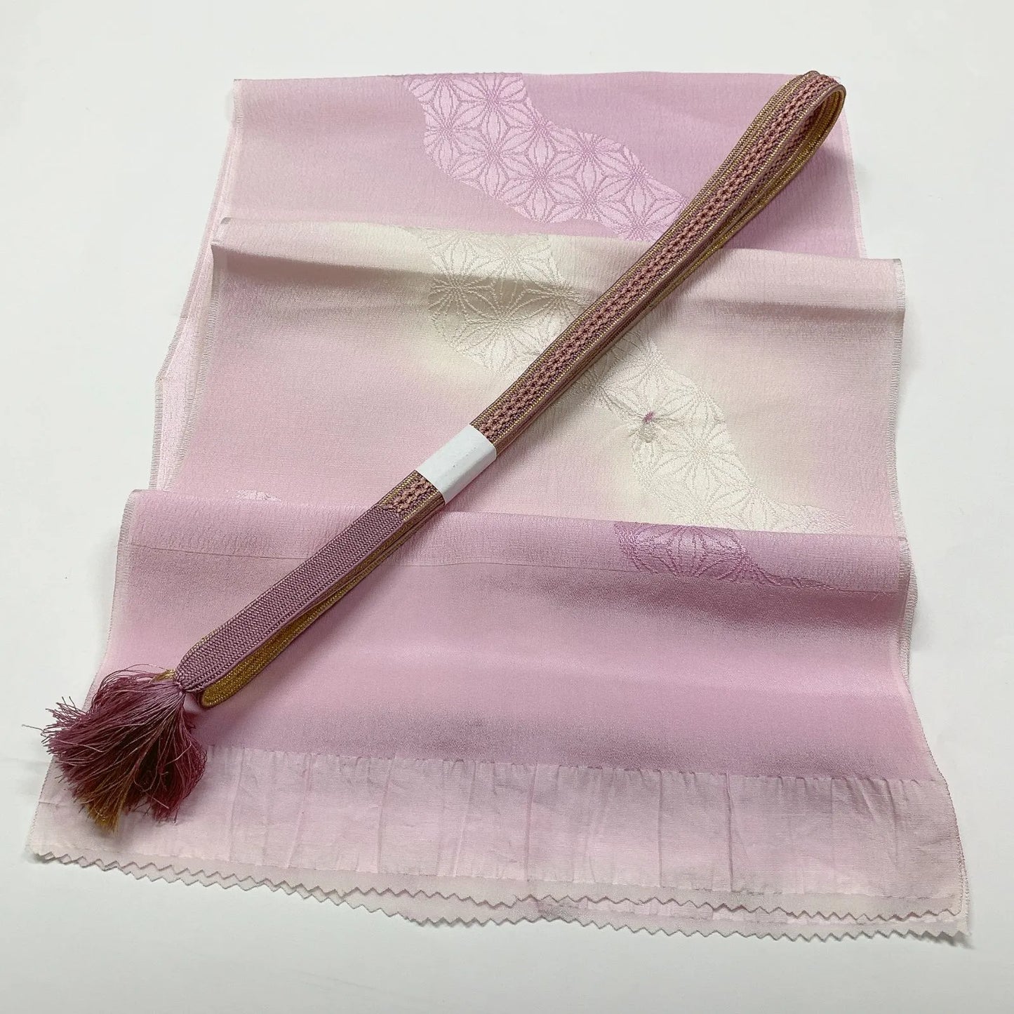7777# Japanese Kimono Accessory Vintage Obiage and Obijime 2-piece Set Silk