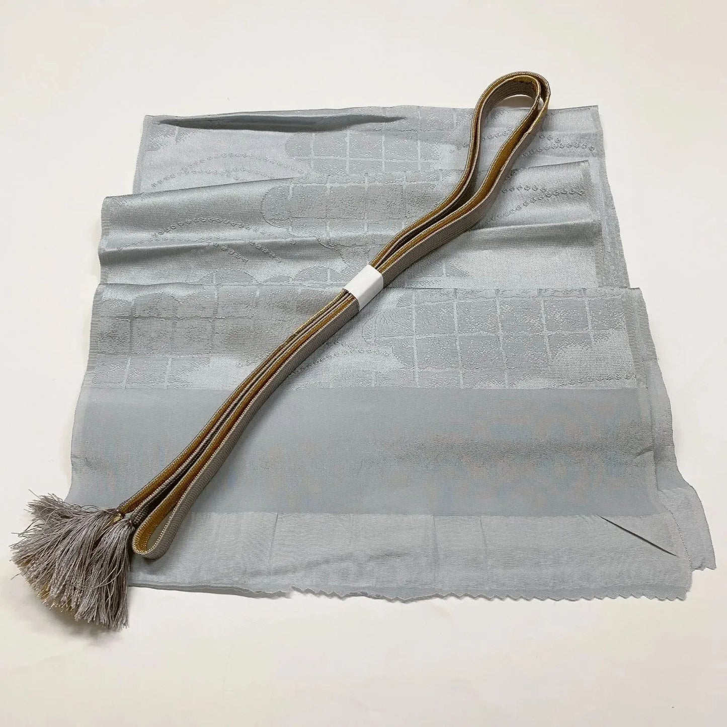 7754# Japanese Kimono Accessory Vintage Obiage and Obijime 2-piece Set Silk