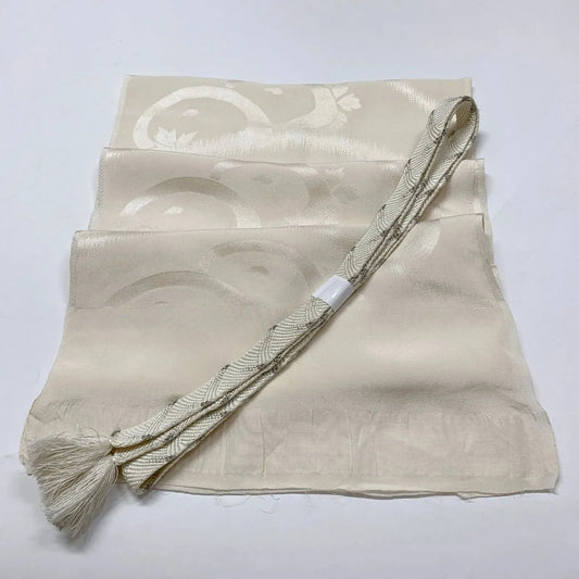 7755# Japanese Kimono Accessory Vintage Obiage and Obijime 2-piece Set Silk