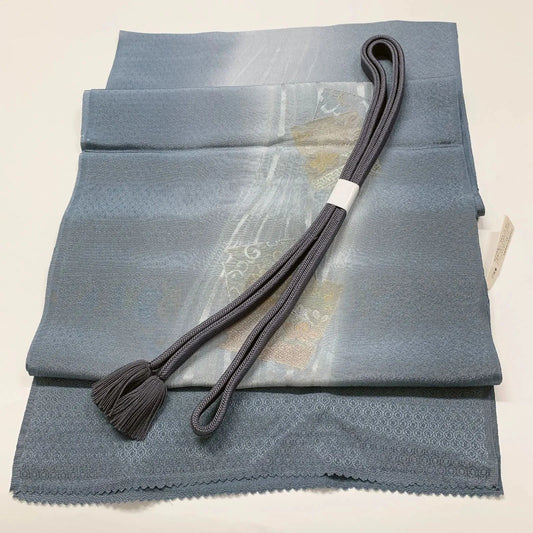 7756# Japanese Kimono Accessory Vintage Obiage and Obijime 2-piece Set Silk