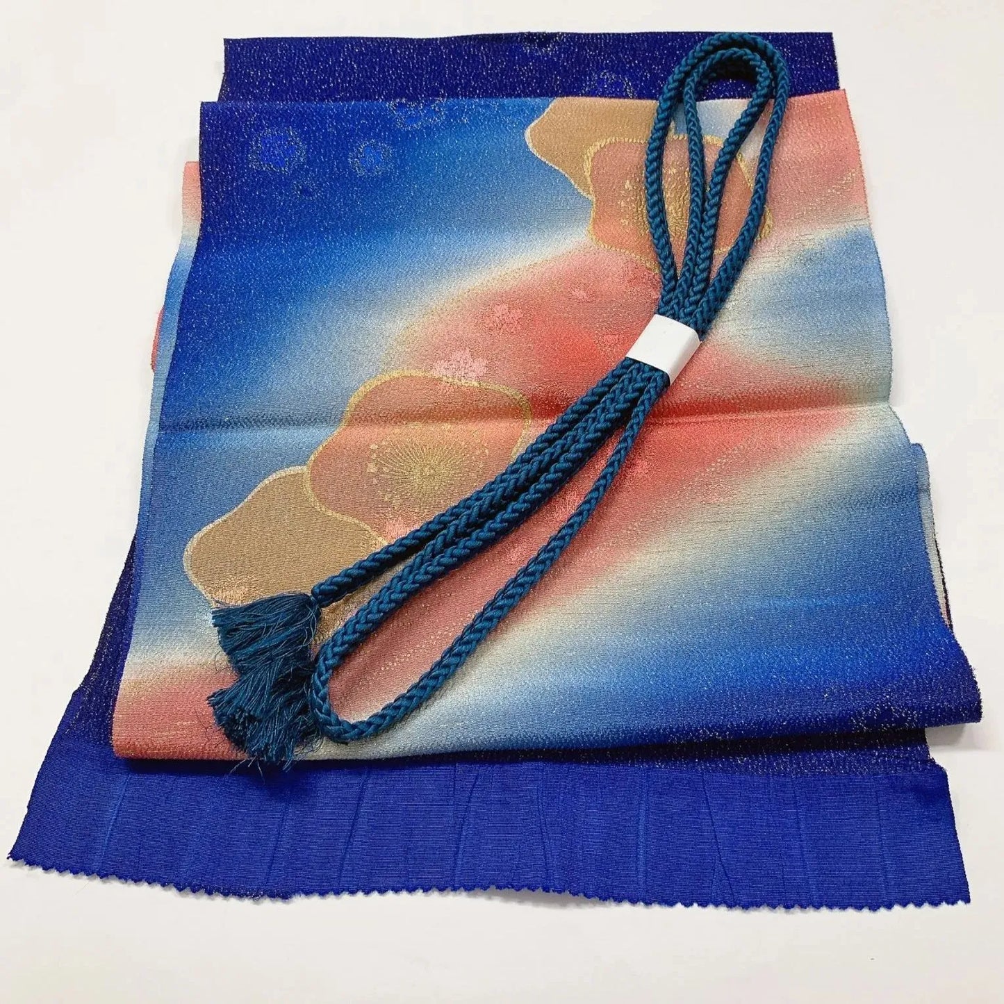 7757# Japanese Kimono Accessory Vintage Obiage and Obijime 2-piece Set Silk