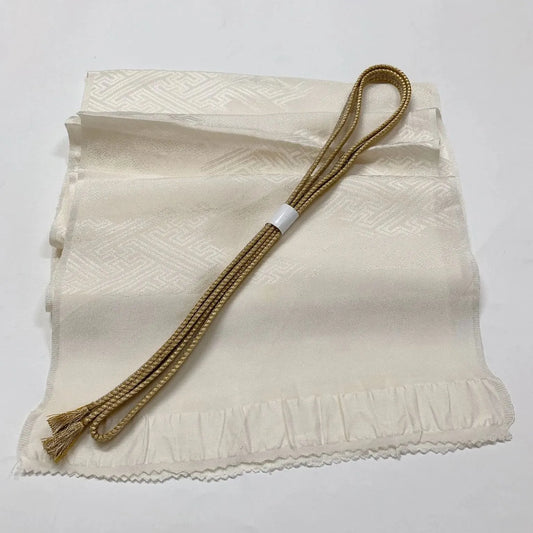 7758# Japanese Kimono Accessory Vintage Obiage and Obijime 2-piece Set Silk