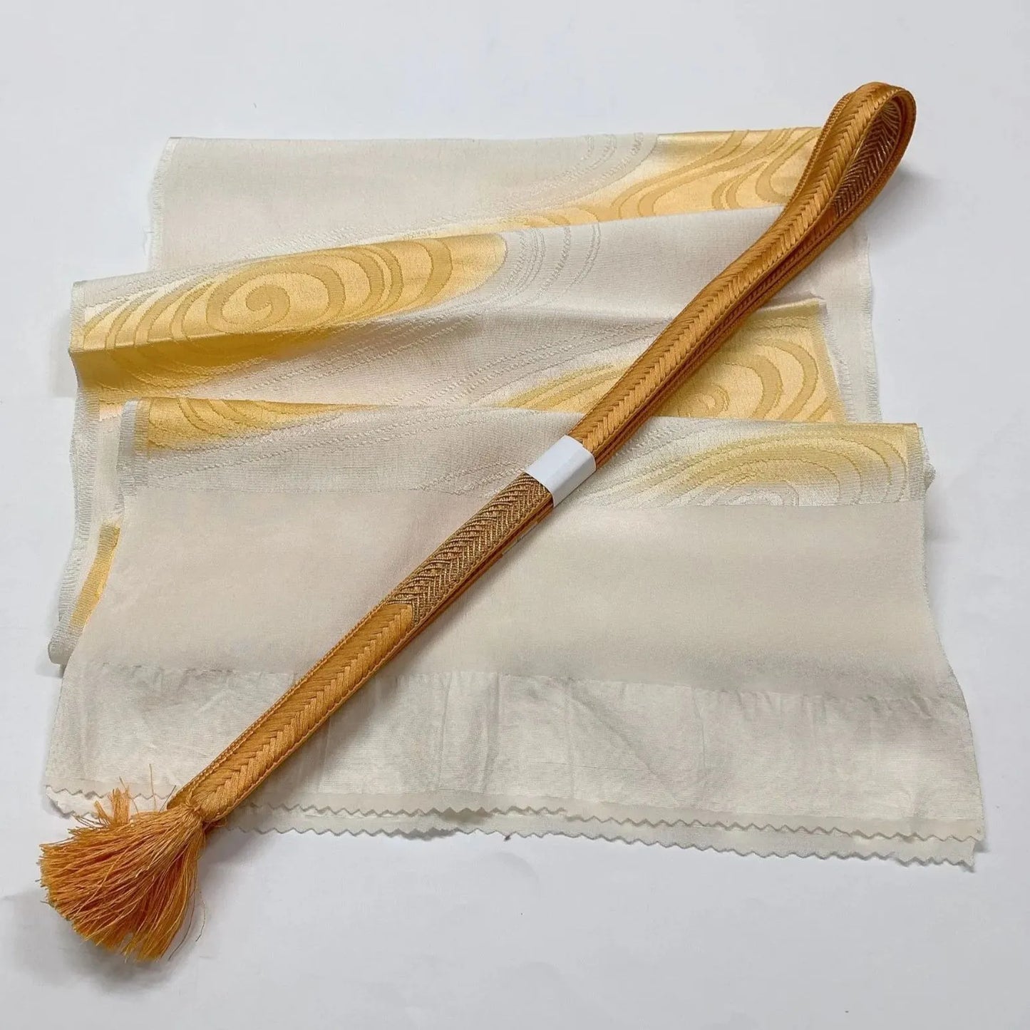 7760# Japanese Kimono Accessory Vintage Obiage and Obijime 2-piece Set Silk