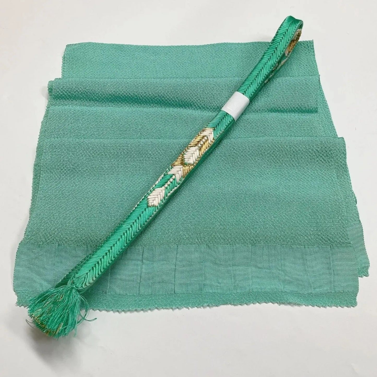7763# Japanese Kimono Accessory Vintage Obiage and Obijime 2-piece Set Silk