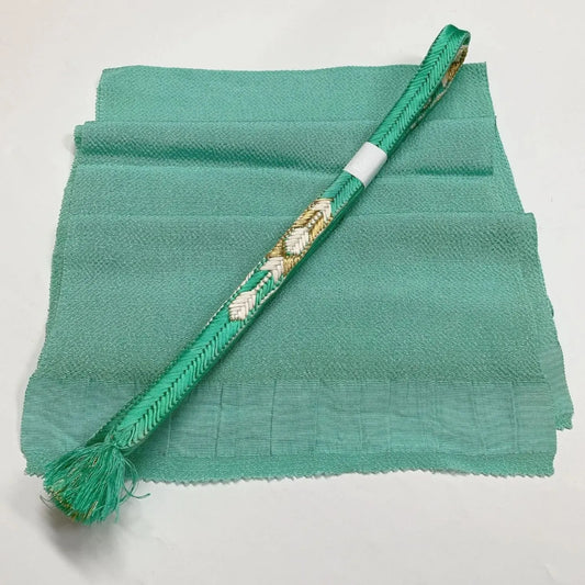 7763# Japanese Kimono Accessory Vintage Obiage and Obijime 2-piece Set Silk