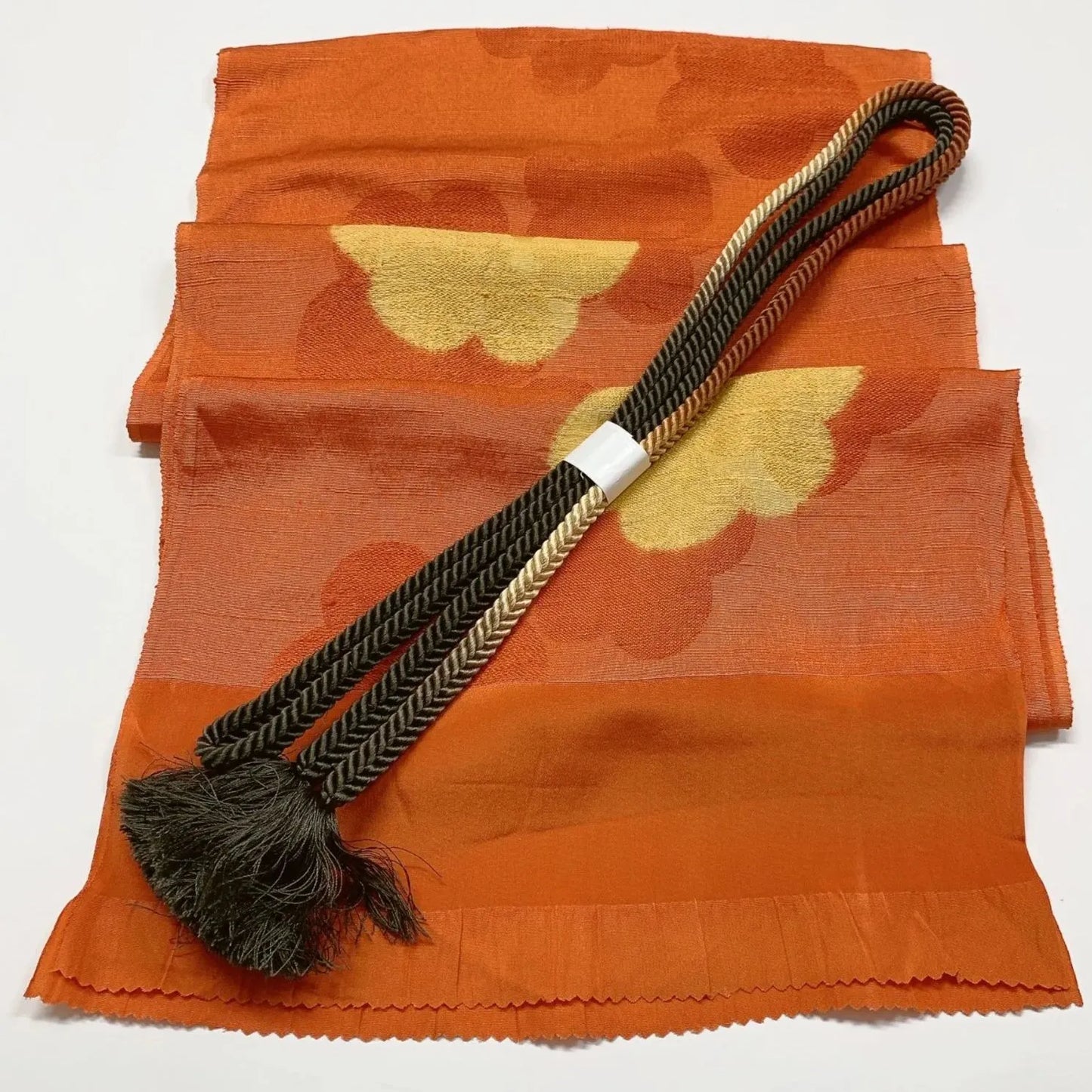 7768# Japanese Kimono Accessory Vintage Obiage and Obijime 2-piece Set Silk