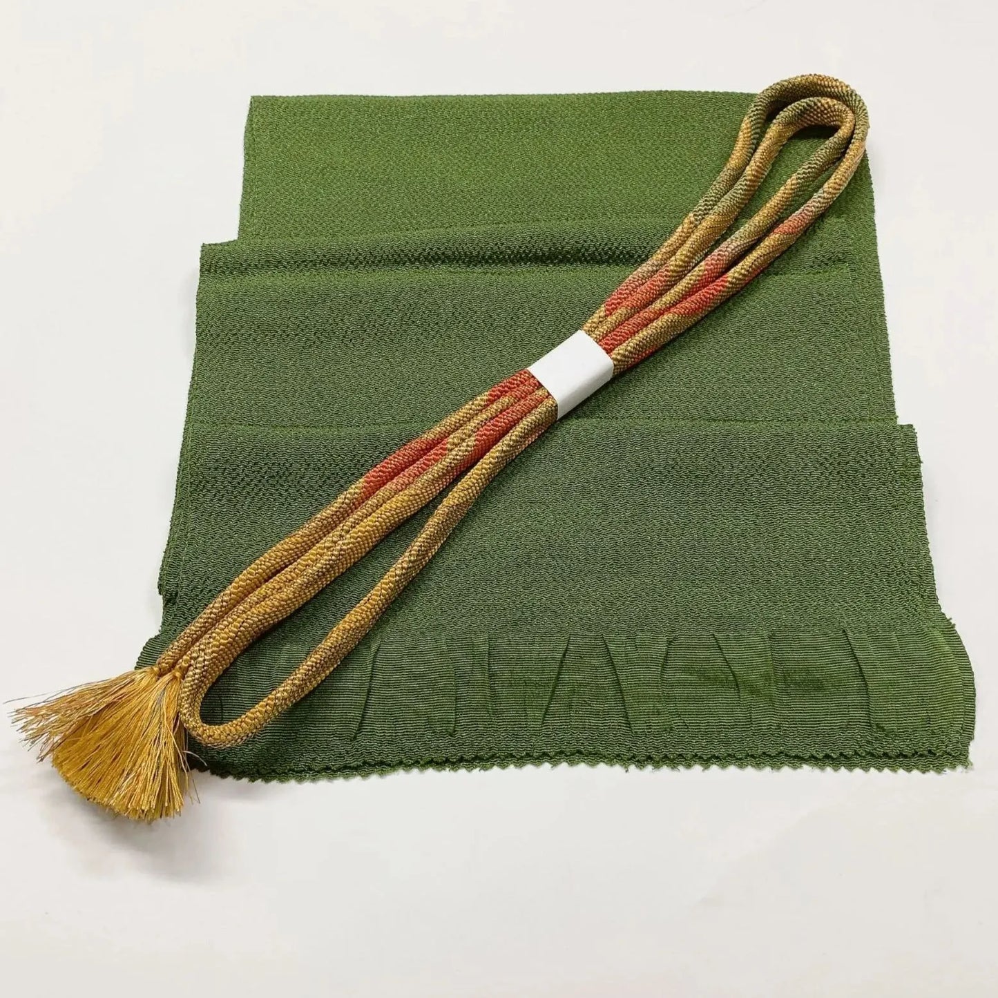 7778# Japanese Kimono Accessory Vintage Obiage and Obijime 2-piece Set Silk