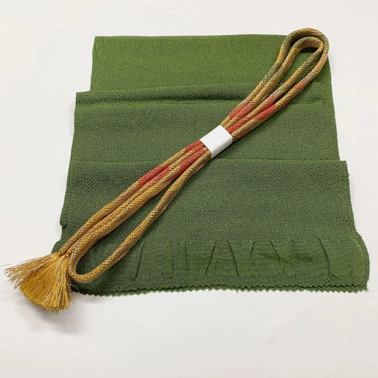 7778# Japanese Kimono Accessory Vintage Obiage and Obijime 2-piece Set Silk