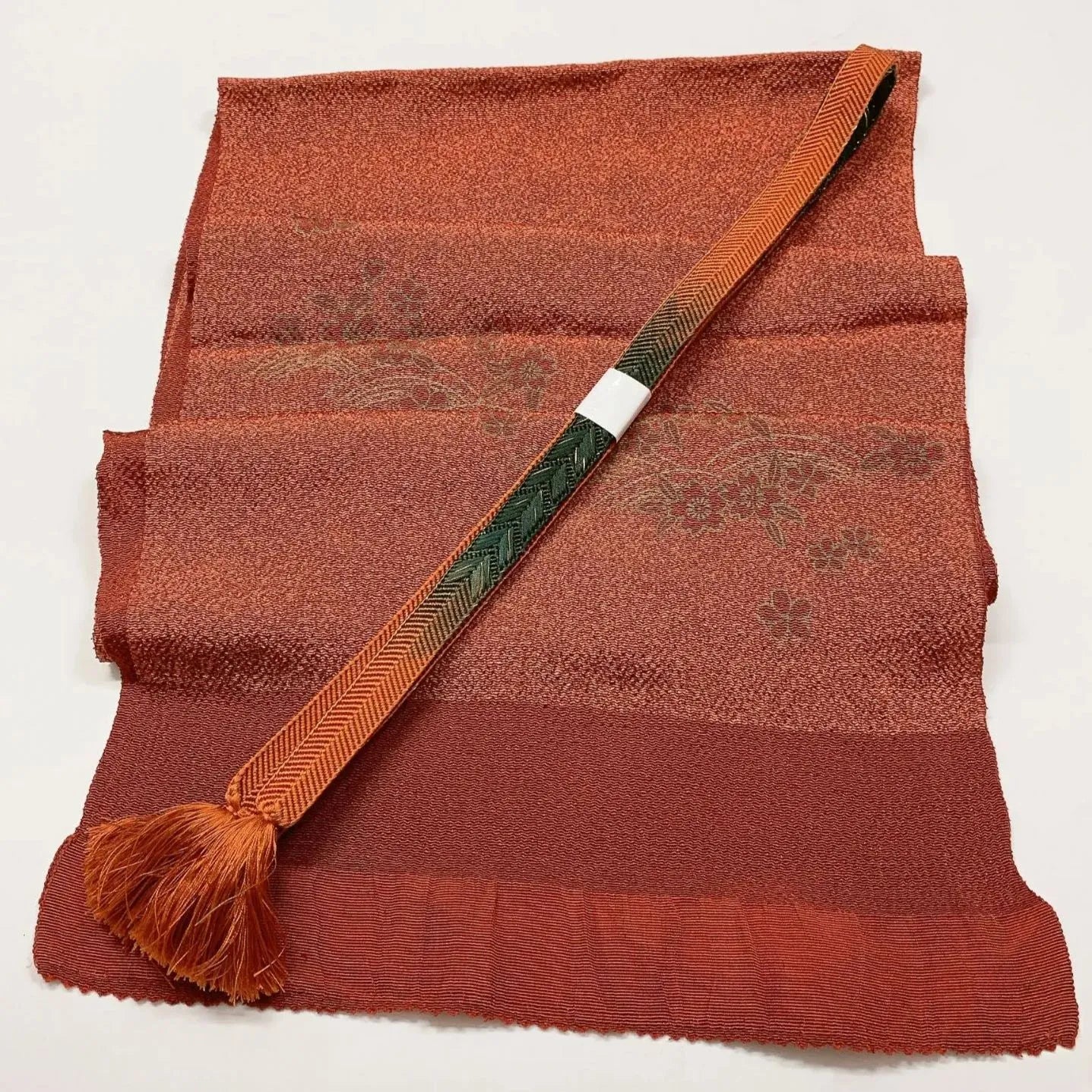 7779# Japanese Kimono Accessory Vintage Obiage and Obijime 2-piece Set Silk