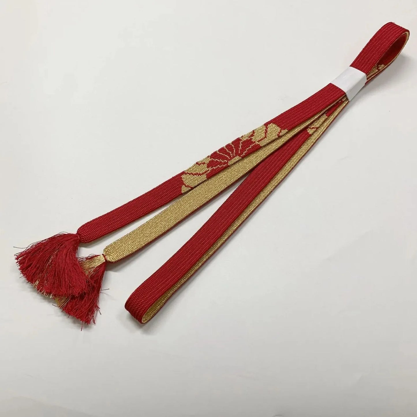 7781# Japanese Kimono Accessory Vintage Obiage and Obijime 2-piece Set Silk