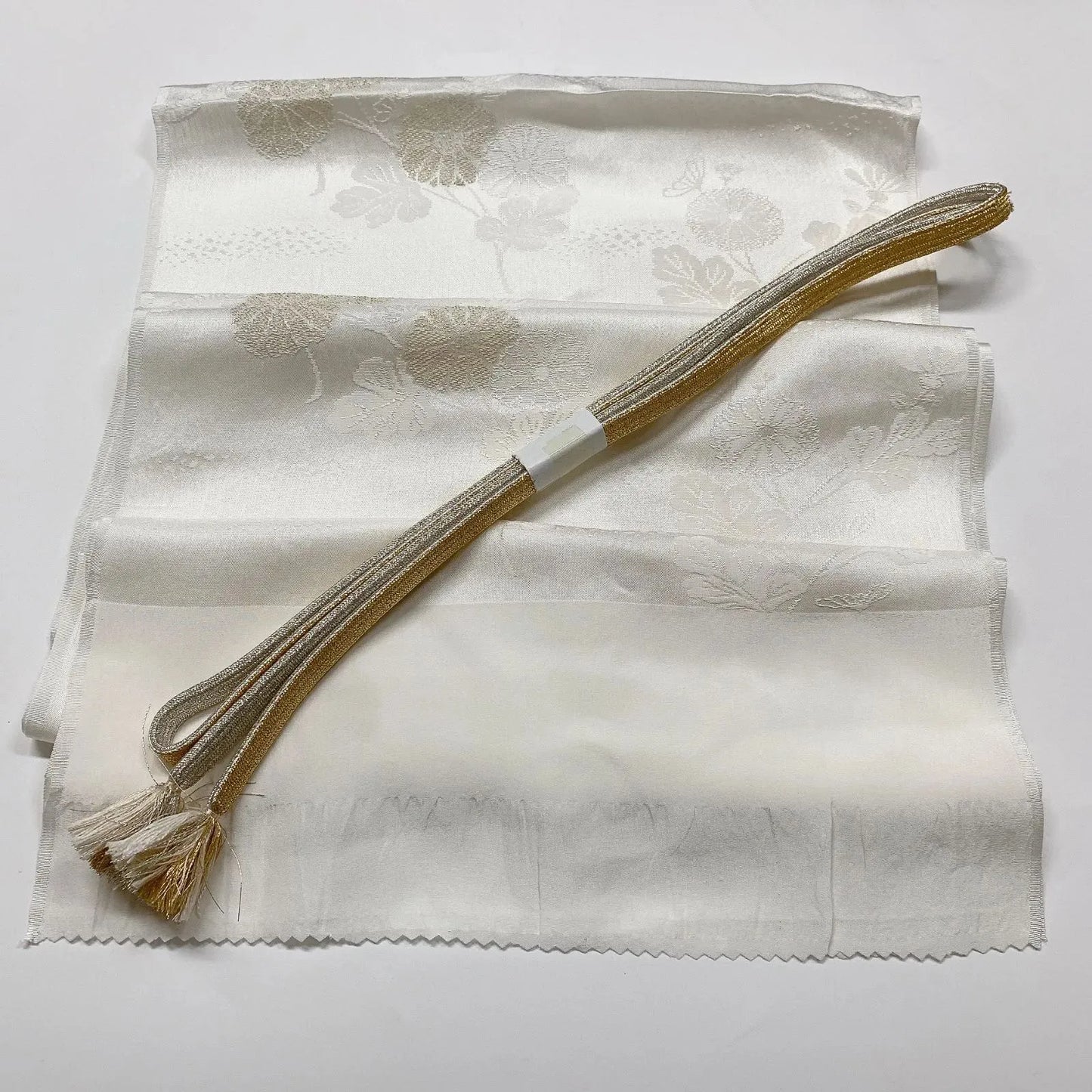 7782# Japanese Kimono Accessory Vintage Obiage and Obijime 2-piece Set Silk