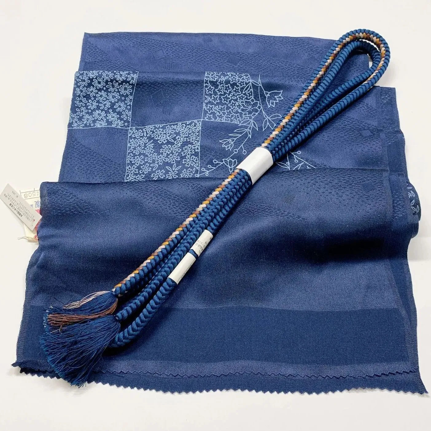 7784# Japanese Kimono Accessory Vintage Obiage and Obijime 2-piece Set Silk