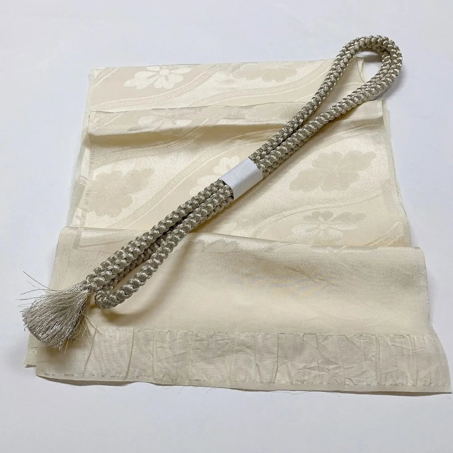 7785# Japanese Kimono Accessory Vintage Obiage and Obijime 2-piece Set Silk