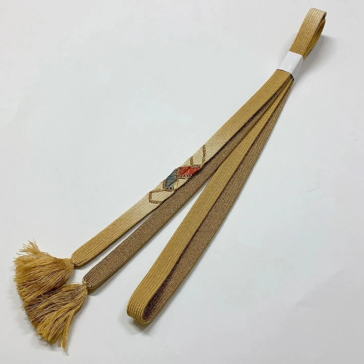 7788# Japanese Kimono Accessory Vintage Obiage and Obijime 2-piece Set Silk