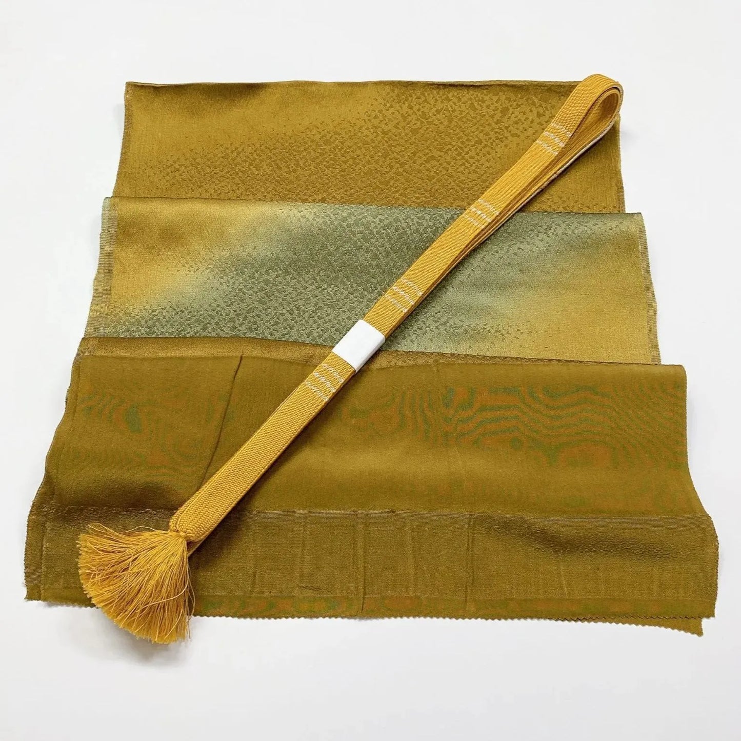 7789# Japanese Kimono Accessory Vintage Obiage and Obijime 2-piece Set Silk