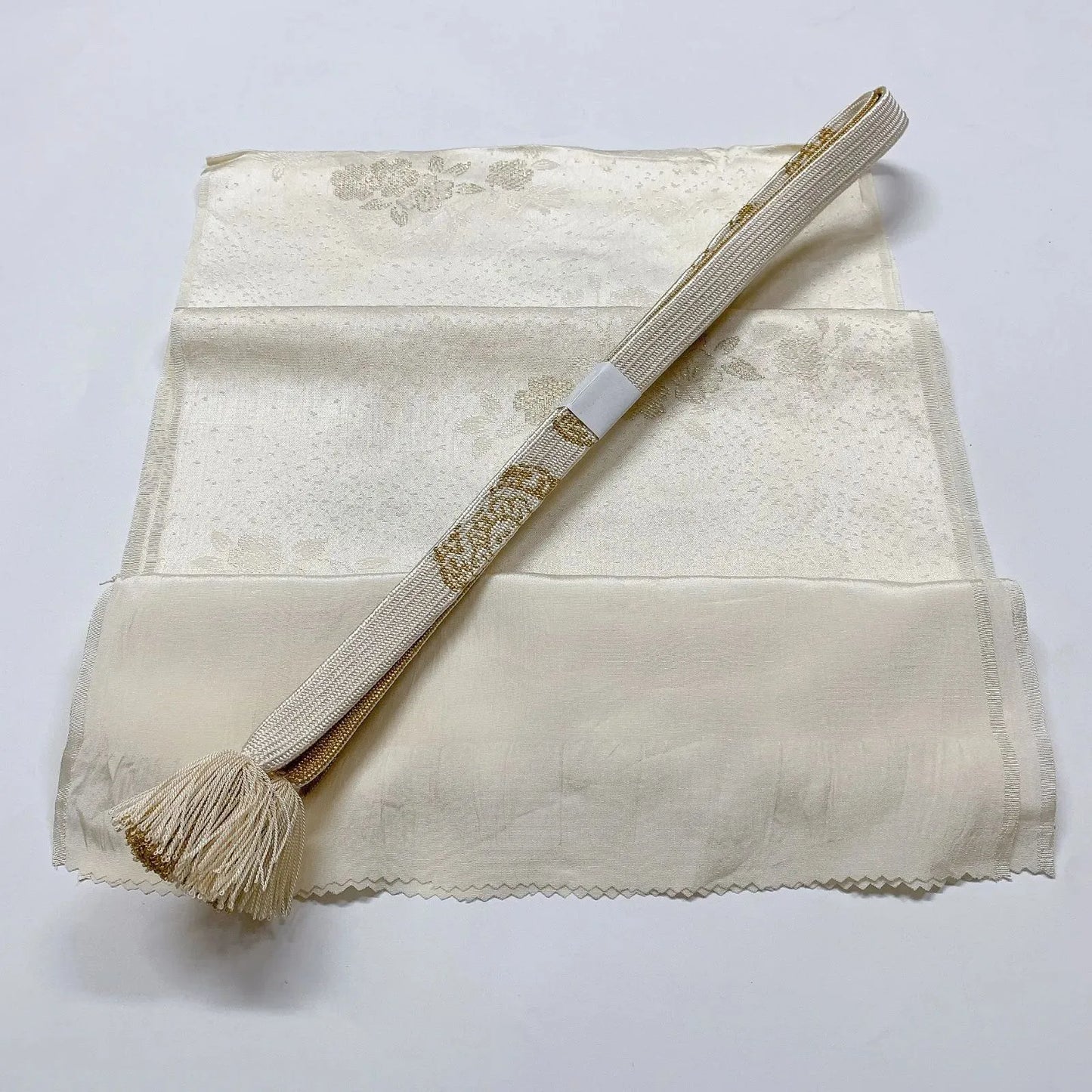 7790# Japanese Kimono Accessory Vintage Obiage and Obijime 2-piece Set Silk