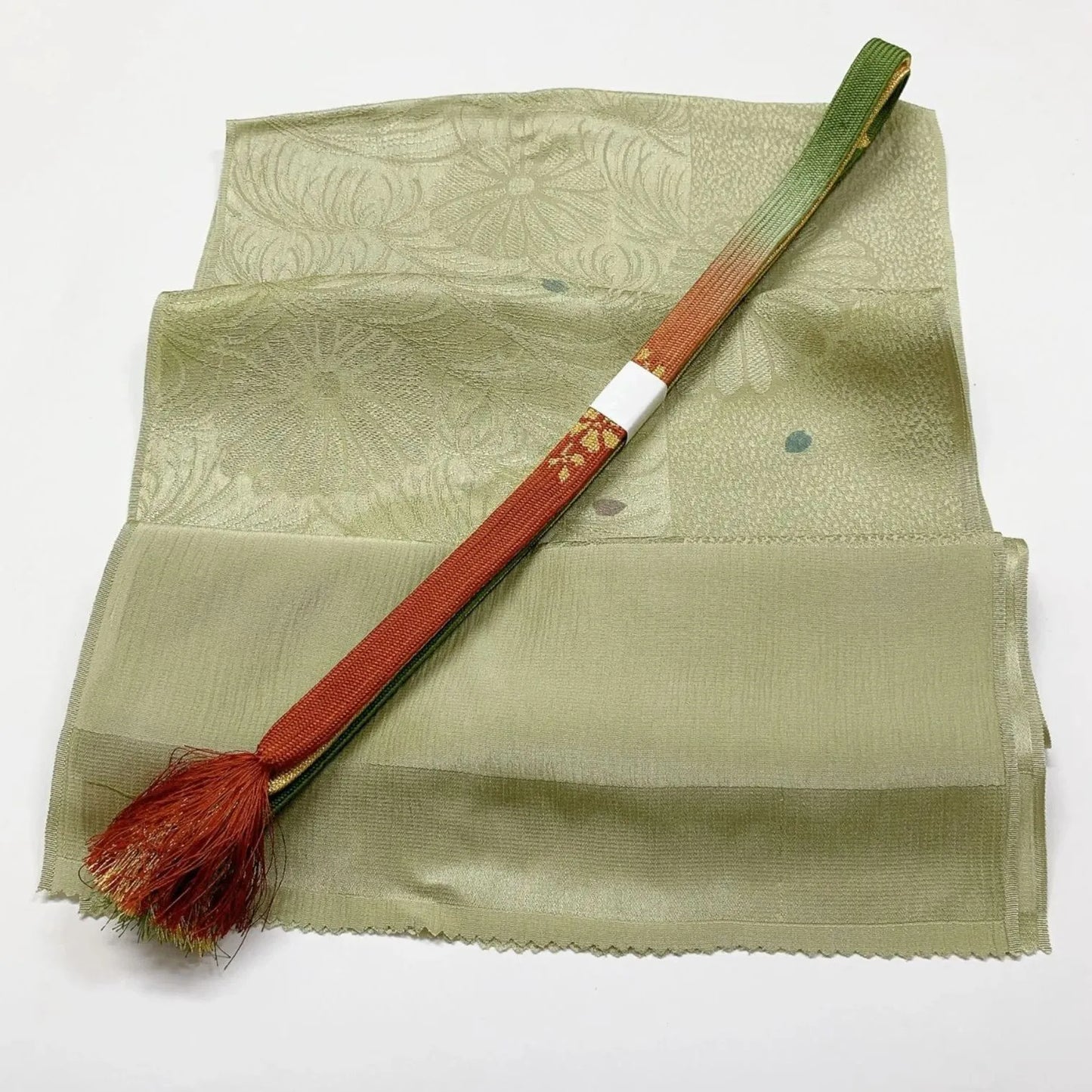 7792# Japanese Kimono Accessory Vintage Obiage and Obijime 2-piece Set Silk