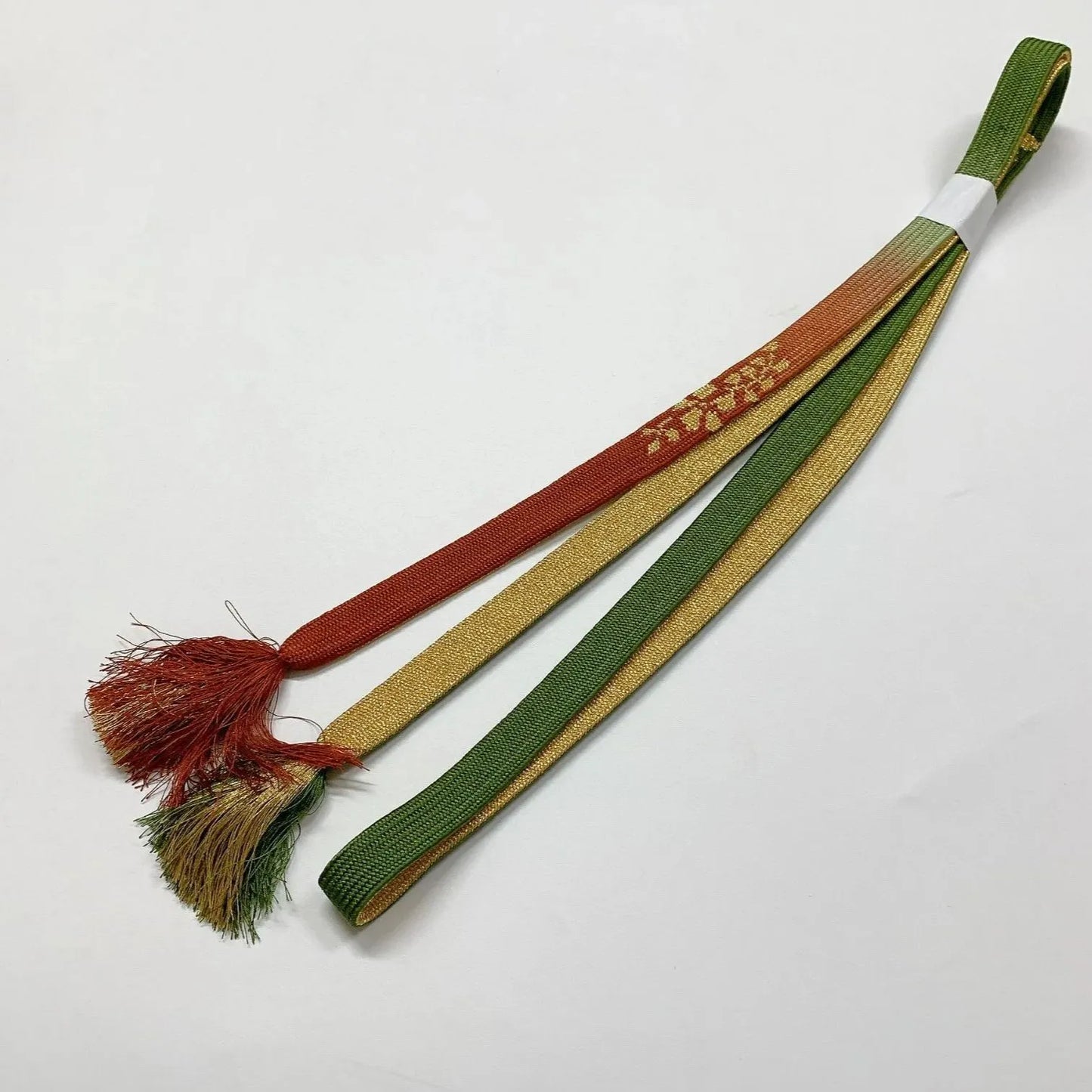 7792# Japanese Kimono Accessory Vintage Obiage and Obijime 2-piece Set Silk