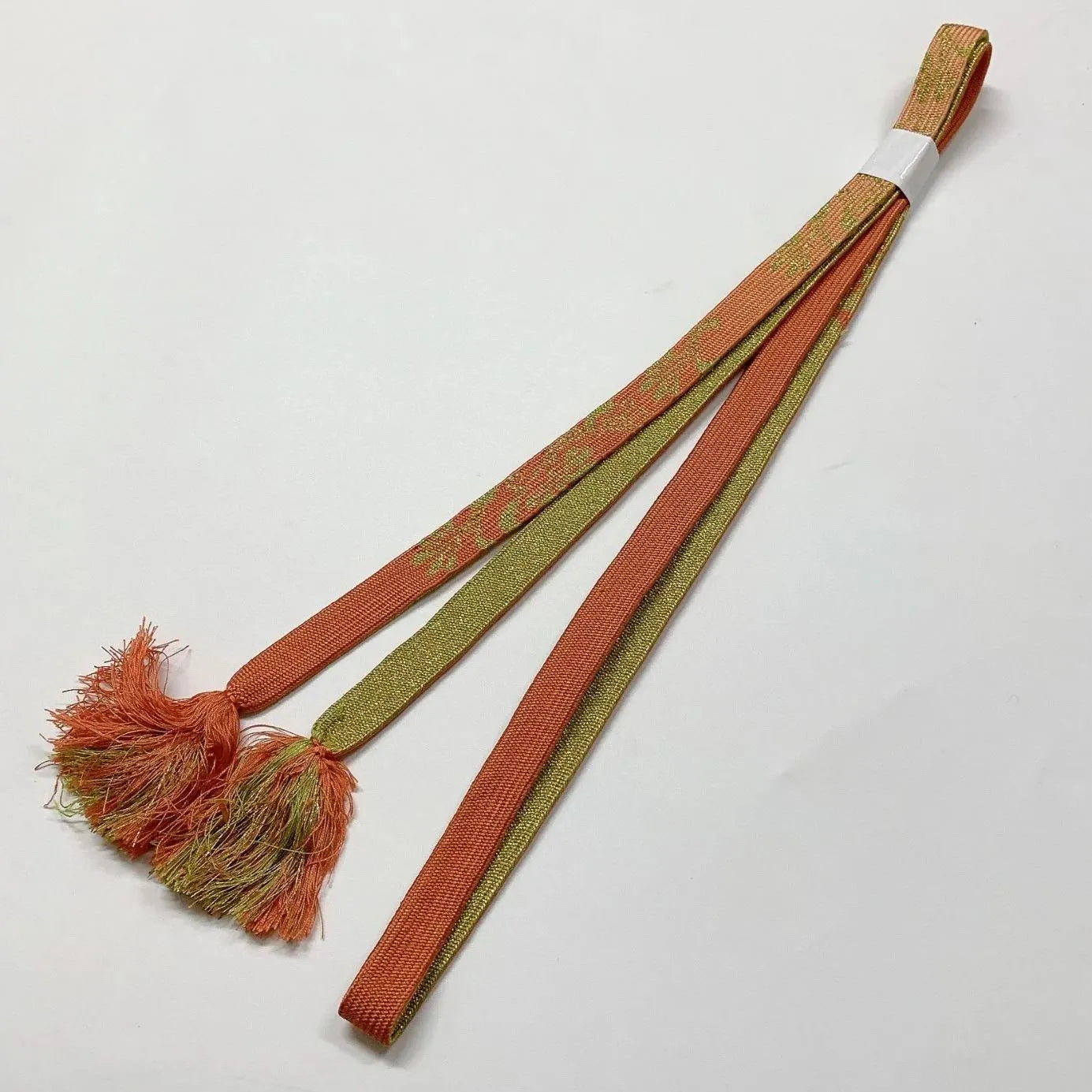 7793# Japanese Kimono Accessory Vintage Obiage and Obijime 2-piece Set Silk