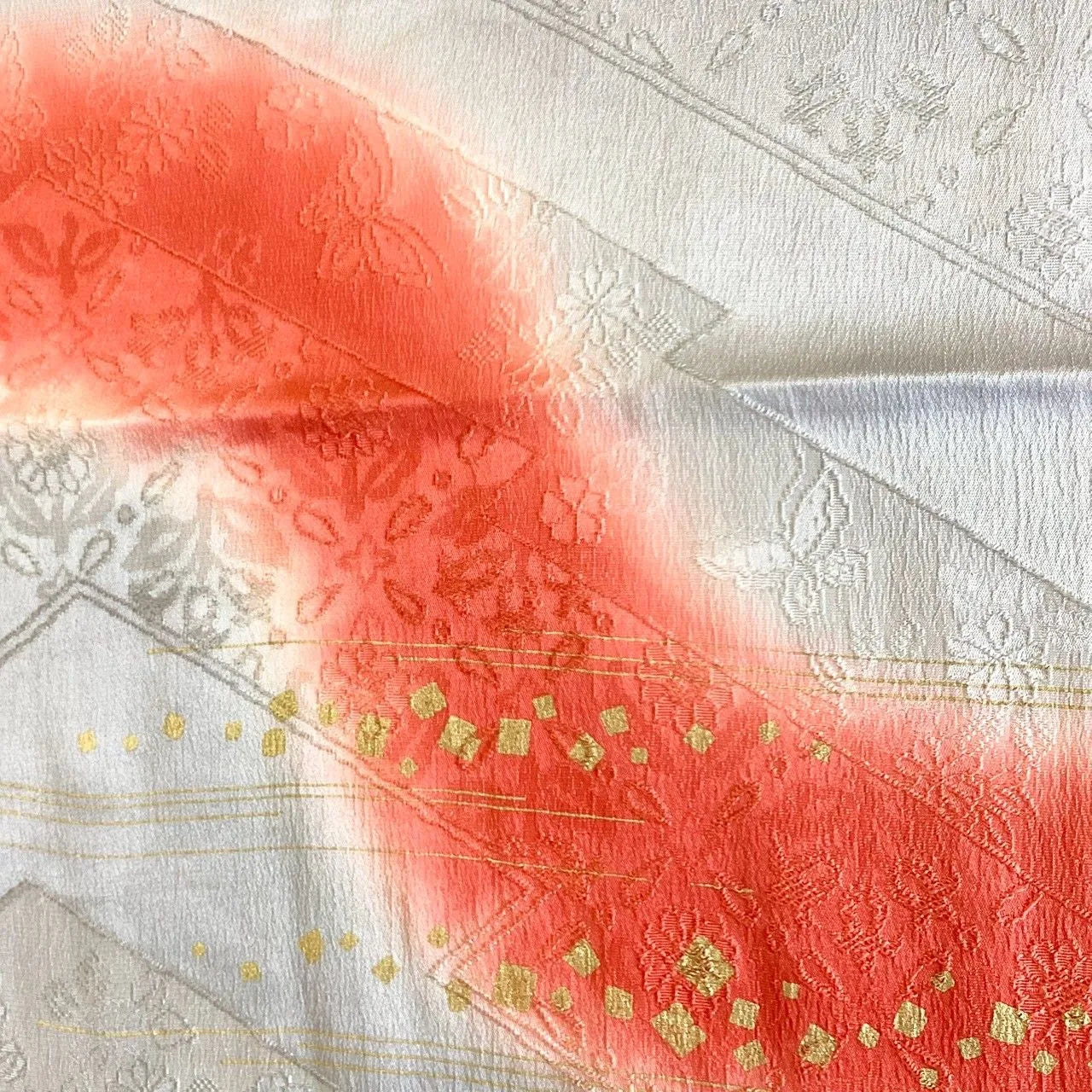 7830# Japanese Kimono Accessory Vintage Obiage and Obijime 2-piece Set Silk
