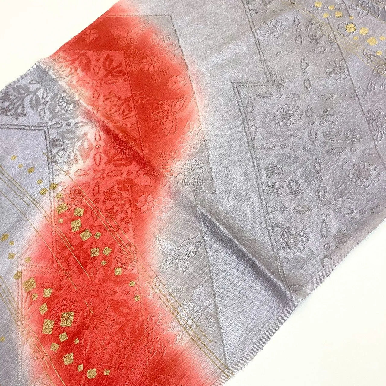 7830# Japanese Kimono Accessory Vintage Obiage and Obijime 2-piece Set Silk