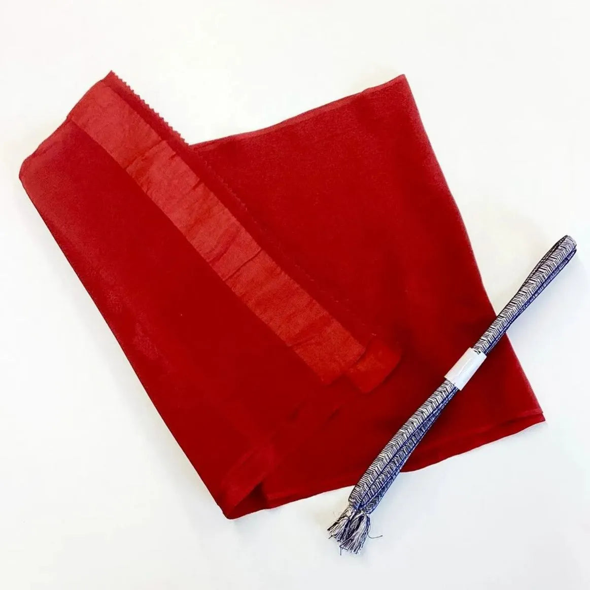 7822# Japanese Kimono Accessory Vintage Obiage and Obijime 2-piece Set Silk