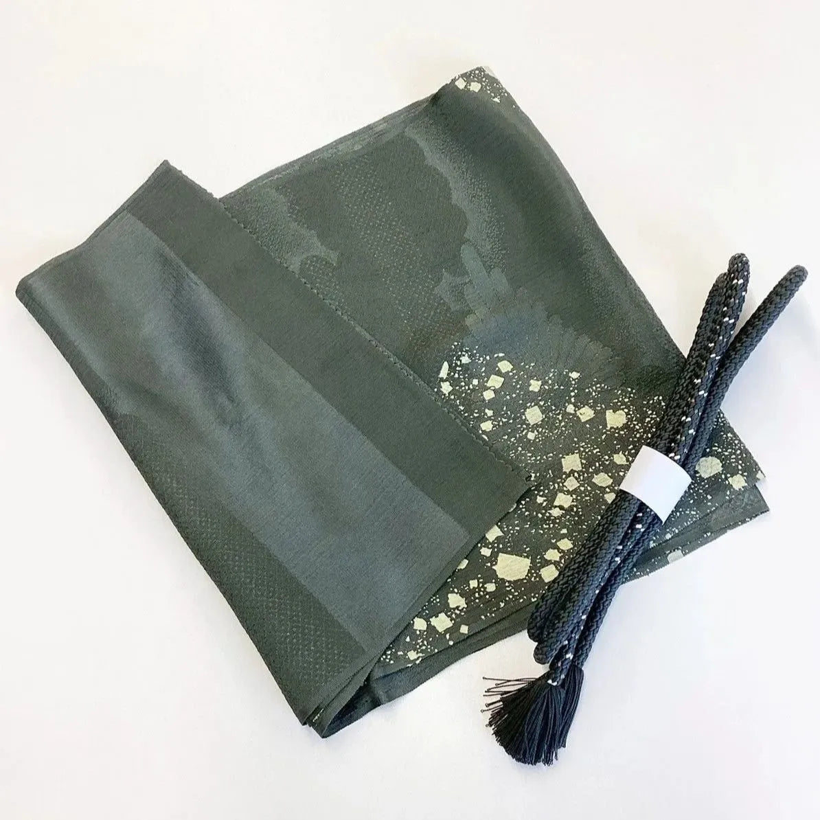 7823# Japanese Kimono Accessory Vintage Obiage and Obijime 2-piece Set Silk