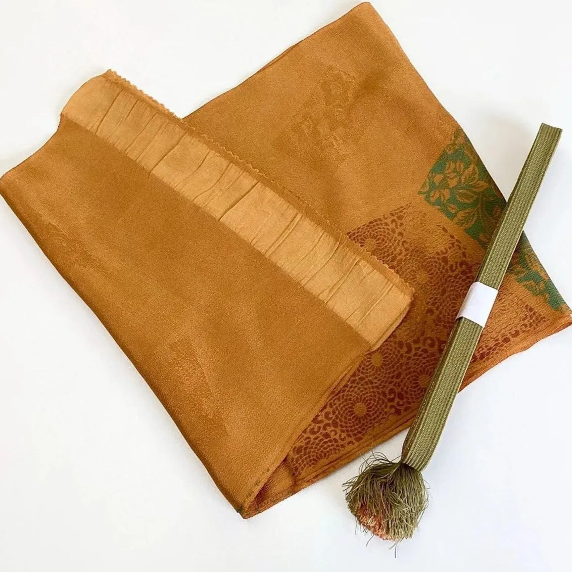 7826# Japanese Kimono Accessory Vintage Obiage and Obijime 2-piece Set Silk