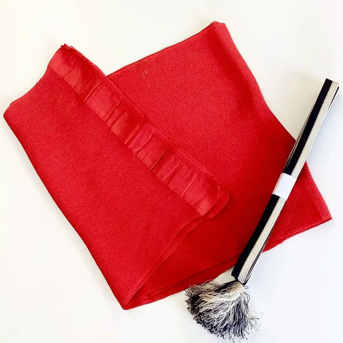 7828# Japanese Kimono Accessory Vintage Obiage and Obijime 2-piece Set Silk