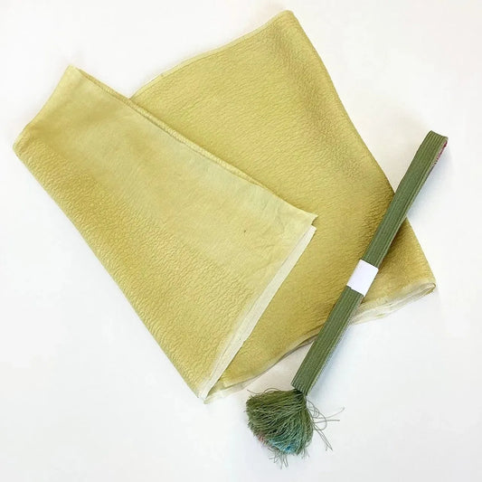 7829# Japanese Kimono Accessory Vintage Obiage and Obijime 2-piece Set Silk