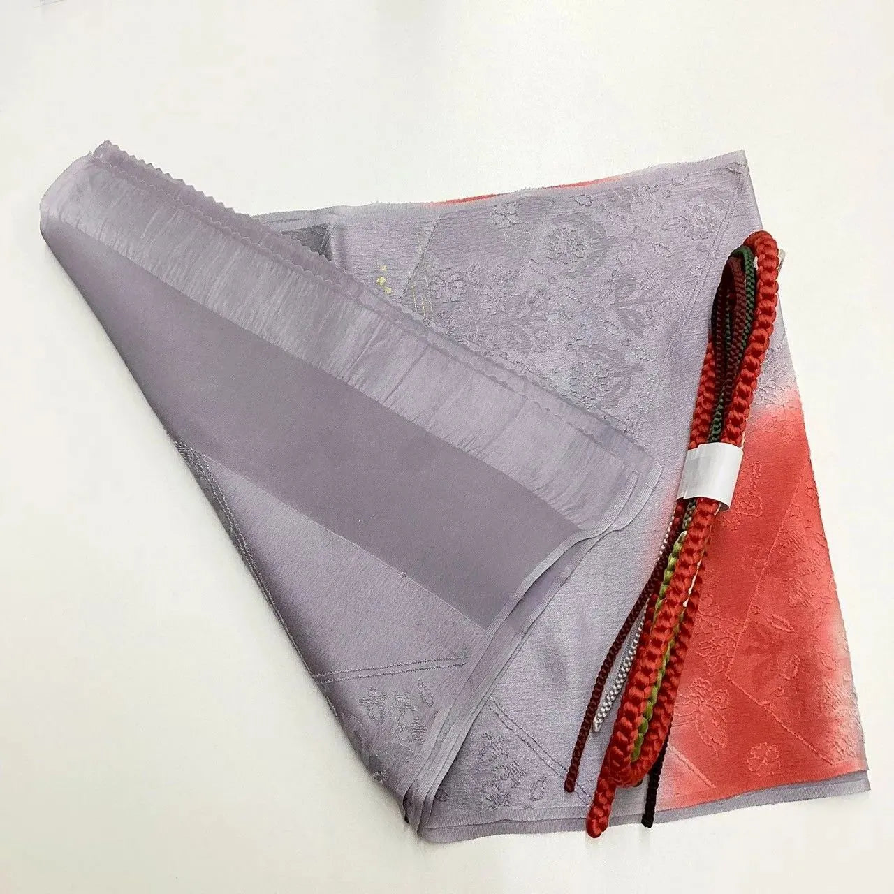 7830# Japanese Kimono Accessory Vintage Obiage and Obijime 2-piece Set Silk