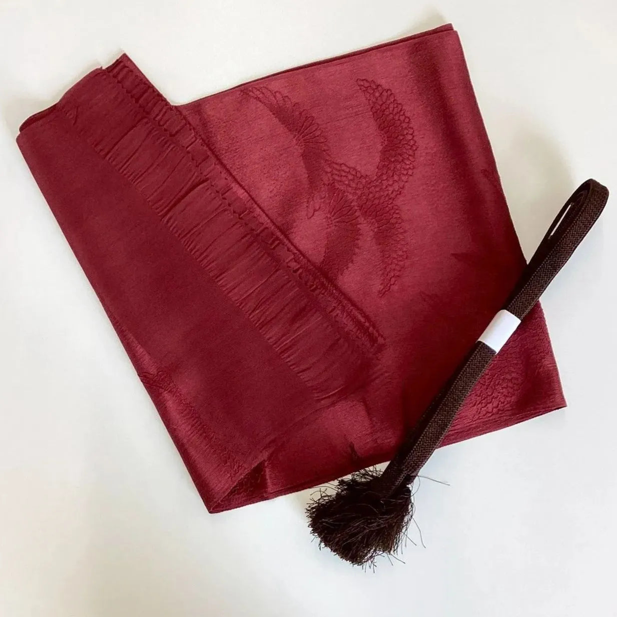 7837# Japanese Kimono Accessory Vintage Obiage and Obijime 2-piece Set Silk