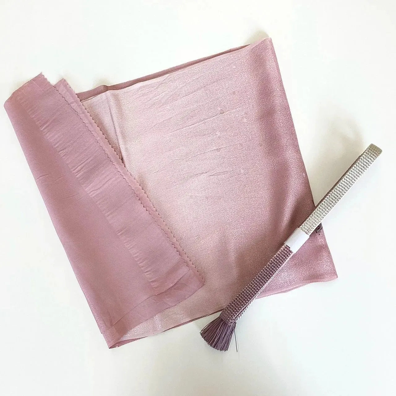 7838# Japanese Kimono Accessory Vintage Obiage and Obijime 2-piece Set Silk