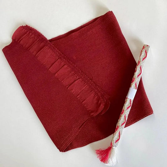 7840# Japanese Kimono Accessory Vintage Obiage and Obijime 2-piece Set Silk