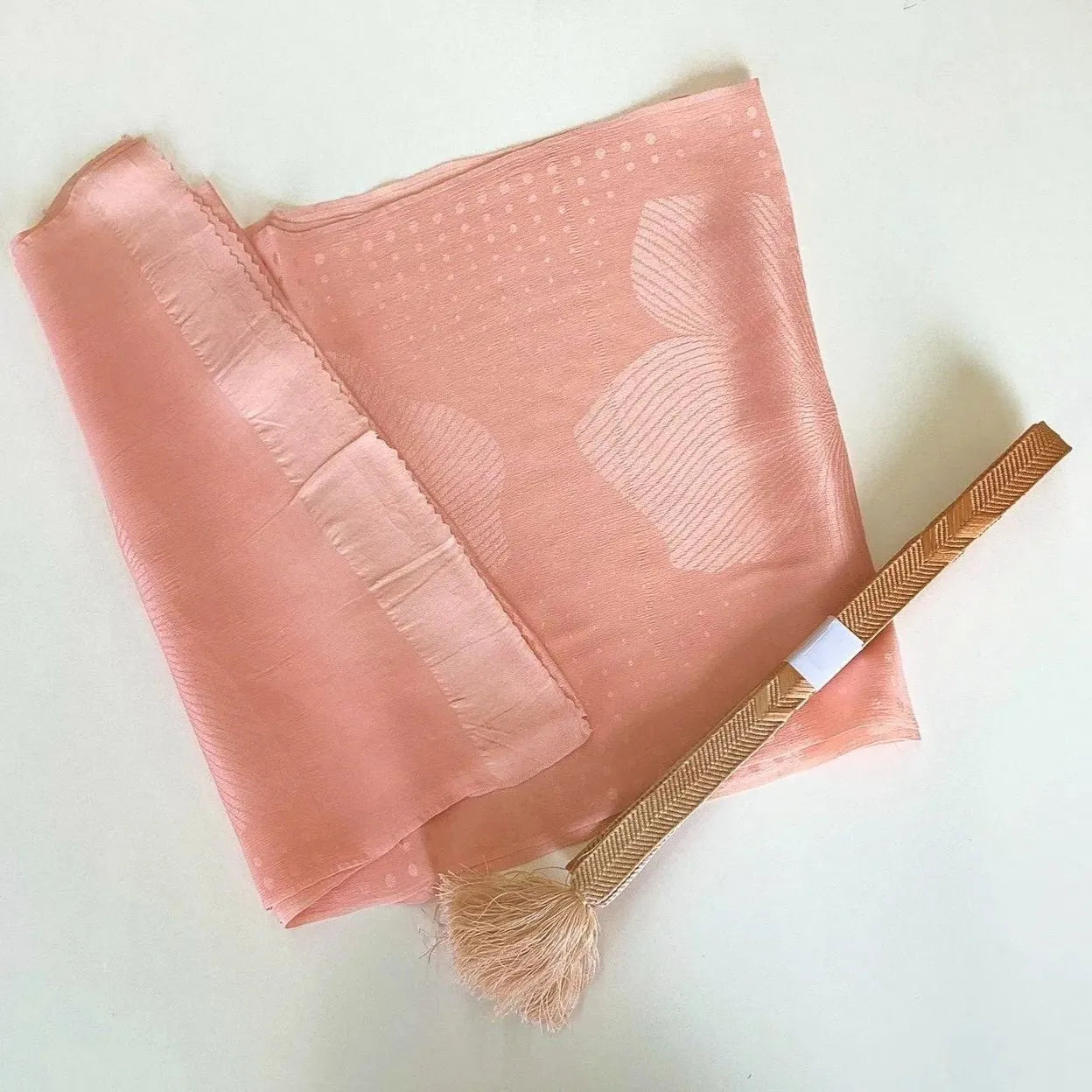 7844# Japanese Kimono Accessory Vintage Obiage and Obijime 2-piece Set Silk